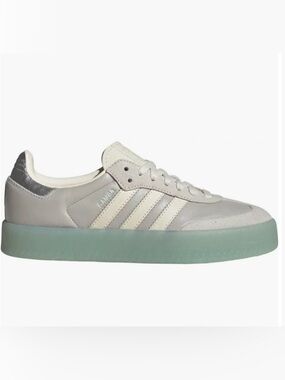 Adidas Women’s Sambae Platform Sneaker in Light Grey with Mint Sole size 8 NWT